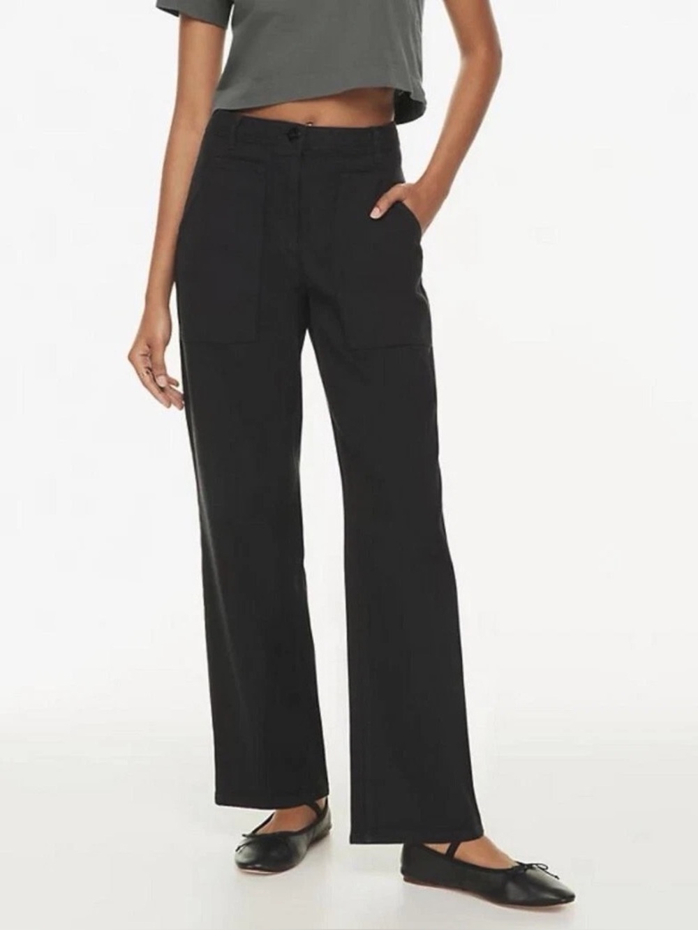 Women’s Aritzia Wilfred Free Brennan High Rise Utility Pants in Black Size 8